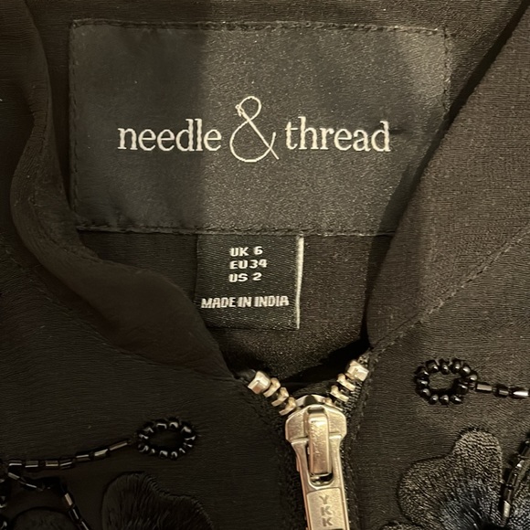 Needle and thread, sequin bomber jacket, size 2 LIKE NEW - Picture 3 of 4
